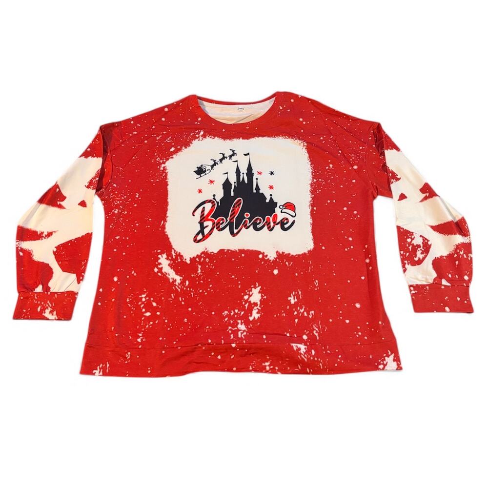 Women’s “Believe” Lightweight Holiday Sweatshirt – Size 2X – NWT